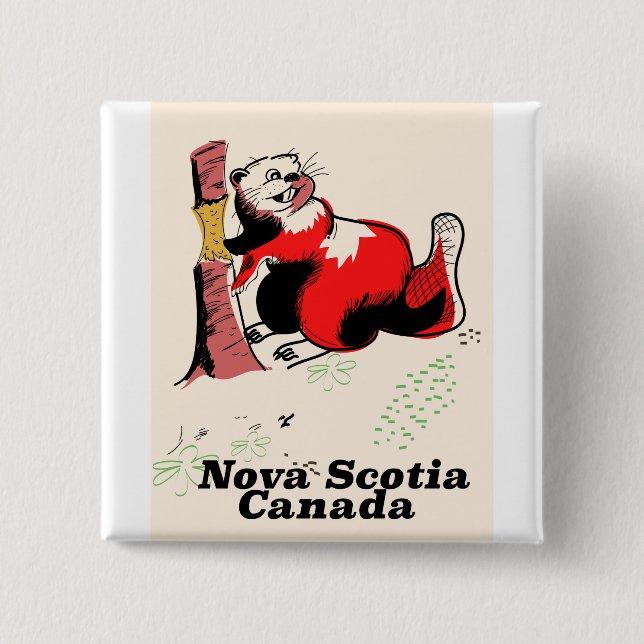 Bóton Quadrado 5.08cm Nova Scotia Canadá (Frente)