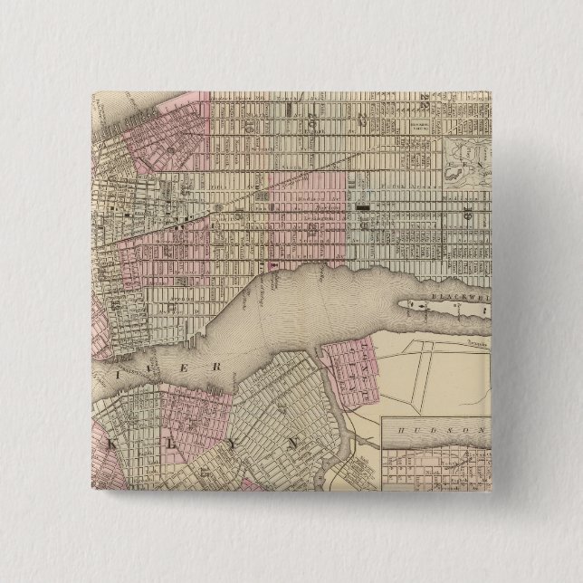 Bóton Quadrado 5.08cm Nova York, Brooklyn 3 (Frente)