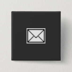 Bóton Quadrado 5.08cm Novidade do ícone do correio