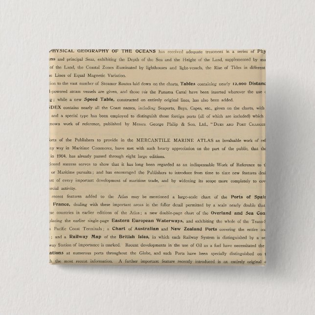 Bóton Quadrado 5.08cm Novo atlas marinho mercantil (Frente)