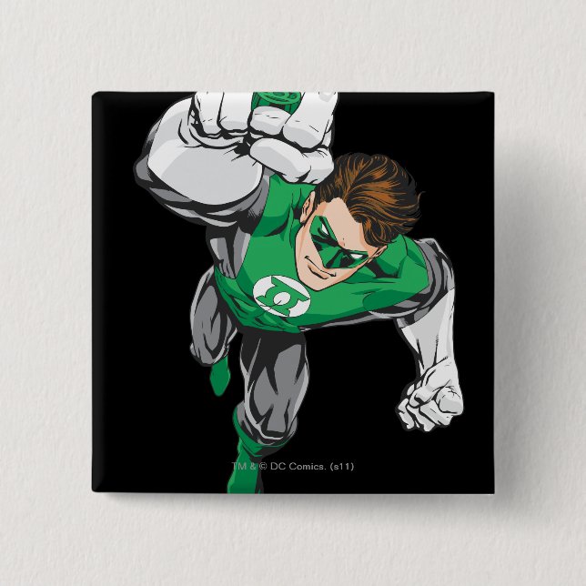 Bóton Quadrado 5.08cm Novo Lanterna Verde 6 (Frente)