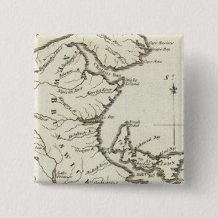 Bóton Quadrado 5.08cm Novo mapa da Nova Escócia, New Brunswick