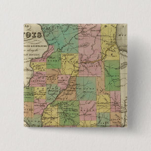 Bóton Quadrado 5.08cm Novo Mapa De Illinois