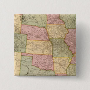 Bóton Quadrado 5.08cm Novo Mapa Ferroviário dos Estados Unidos