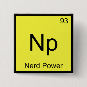 Bóton Quadrado 5.08cm Np - Símbolo De Elemento De Química De Potência