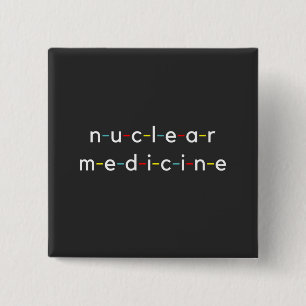 Bóton Quadrado 5.08cm Nucleologia de Medicina Nuclear Radiologia Engraça