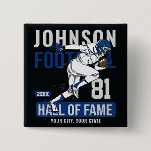 Bóton Quadrado 5.08cm NÚMERO DE NÚMERO DA Equipe DE Futebol Personalizad