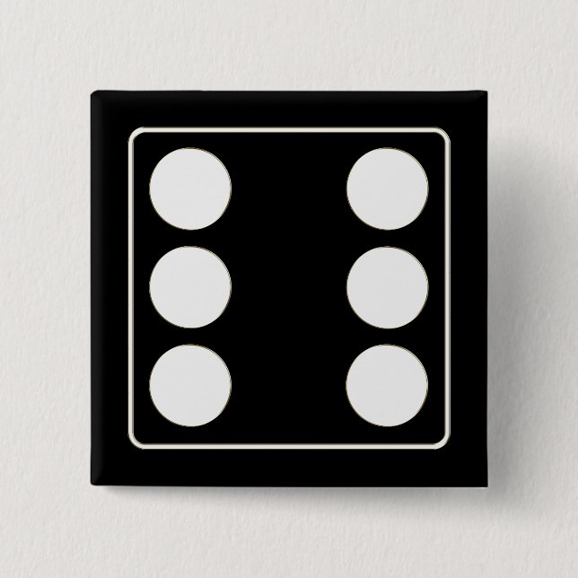 Bóton Quadrado 5.08cm Números de pílulas brancas 6 + seu traseiro. (Frente)