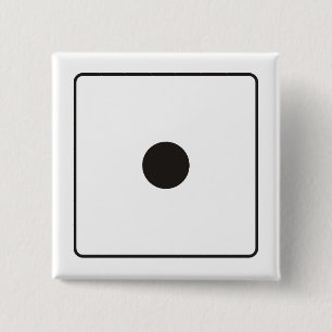 Bóton Quadrado 5.08cm Números DICE de tubarões 1 + seu backgr.