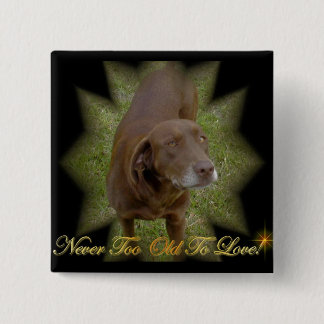 Bóton Quadrado 5.08cm Nunca demasiado velho para amar o Pin quadrado