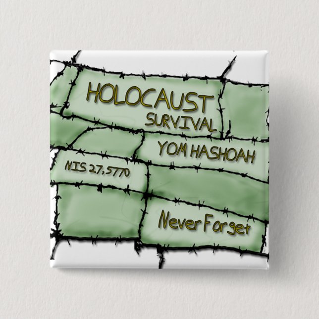 Bóton Quadrado 5.08cm Nunca esqueça (Frente)