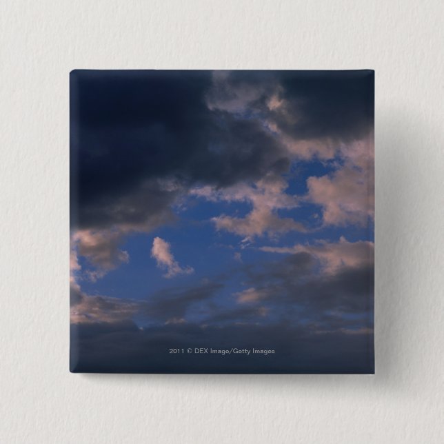 Bóton Quadrado 5.08cm Nuvens de tempestade contra o céu azul (Frente)