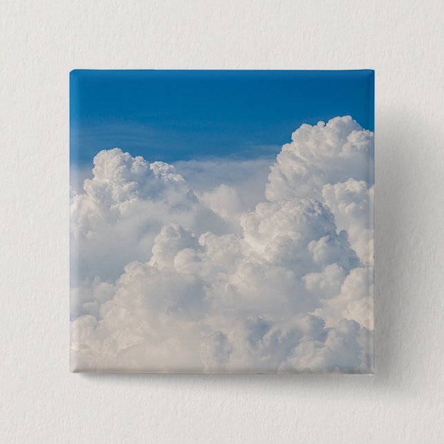 Bóton Quadrado 5.08cm Nuvens no céu (Frente)