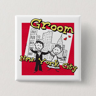 Bóton Quadrado 5.08cm NYC Groom