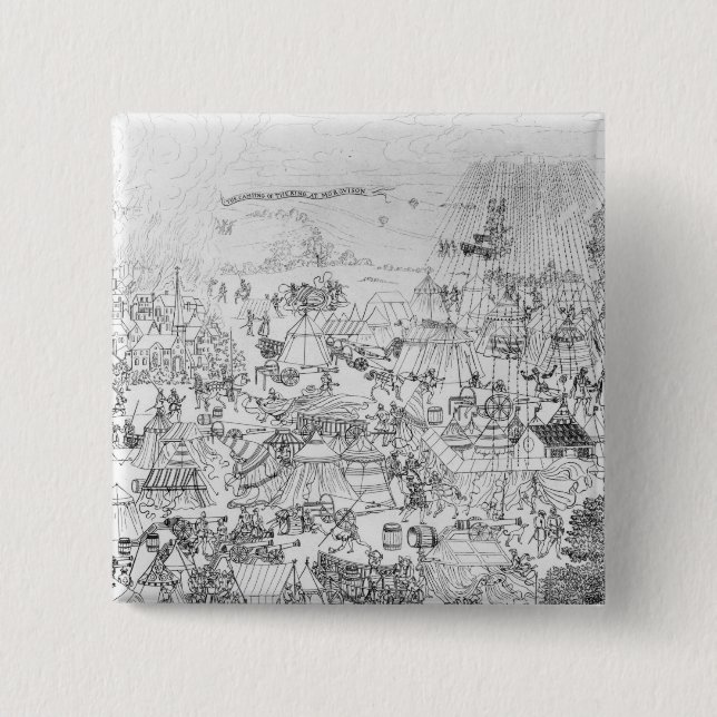 Bóton Quadrado 5.08cm O acampamento do rei Henry VIII em Marquison (Frente)