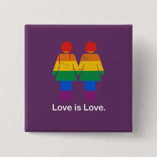 BÓTON QUADRADO 5.08CM O AMOR É O CASAL LÉSBICA DO AMOR - .PNG