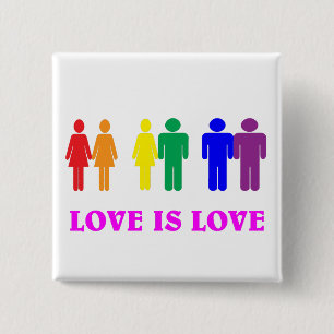 Bóton Quadrado 5.08cm O amor LGBTQ é amor.