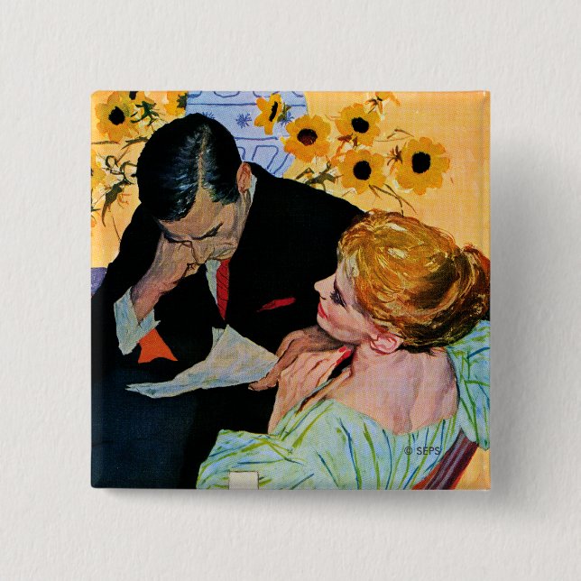 Bóton Quadrado 5.08cm O amor morre lentamente (Frente)