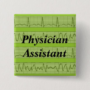 Bóton Quadrado 5.08cm O assistente do médico abotoa o verde cardíaco do