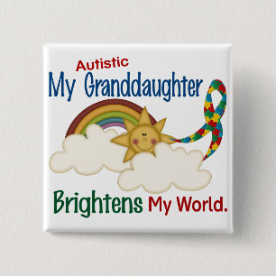 Bóton Quadrado 5.08cm O autismo ILUMINA MINHA neta do MUNDO 1