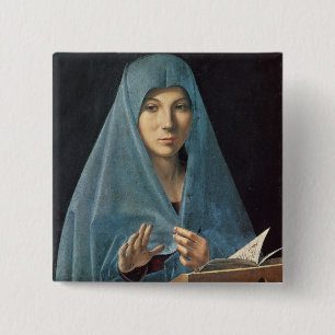 Bóton Quadrado 5.08cm O aviso, 1474-75 (óleo no painel)