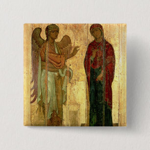 Bóton Quadrado 5.08cm O aviso de Ustiug, c.1130-40 (tempera na bandeja