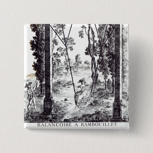 Bóton Quadrado 5.08cm O balanço do jardim em Rambouillet, 'do DES dos (Frente)