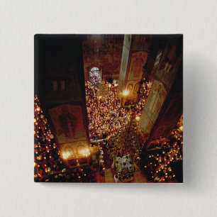 Bóton Quadrado 5.08cm O banquete da suposição do Virgin