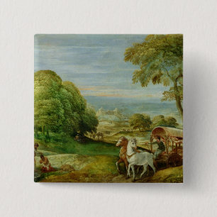 Bóton Quadrado 5.08cm O baptismo do Eunuch etíope