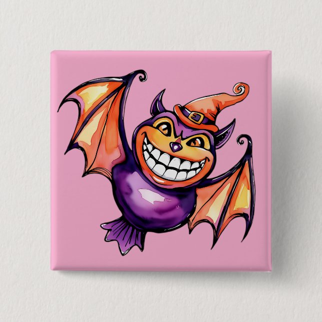 Bóton Quadrado 5.08cm O Bat Sorridente (Frente)