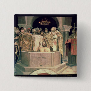 Bóton Quadrado 5.08cm O batismo do duque grande Vladimir, 1885-96