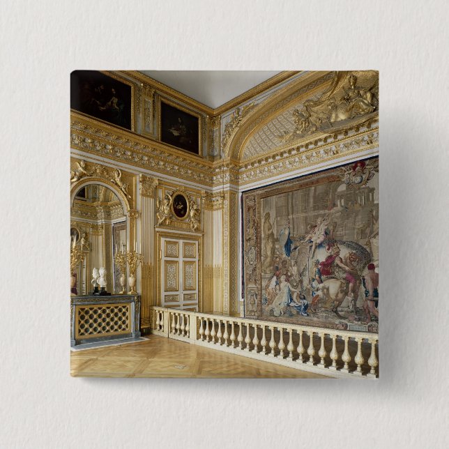 Bóton Quadrado 5.08cm O bedchamber de Louis XIV (Frente)