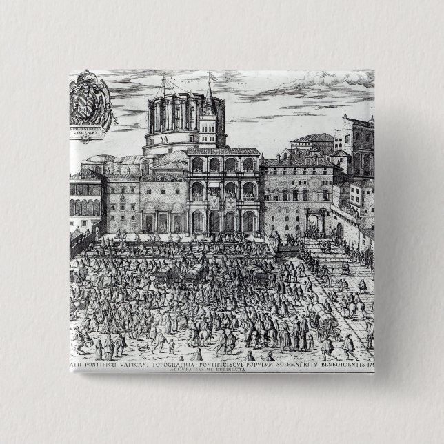 Bóton Quadrado 5.08cm O Benediction do papa Pius V (Frente)