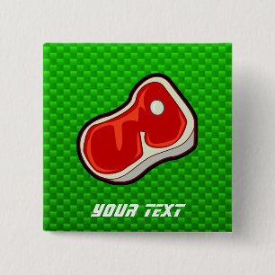 Bóton Quadrado 5.08cm O bife do carniceiro; Verde