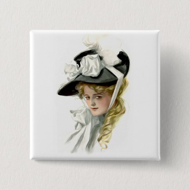 Bóton Quadrado 5.08cm O Bonnet Preto (Frente)