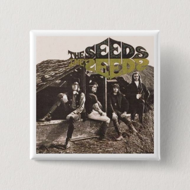 Bóton Quadrado 5.08cm O botão das sementes (Frente)