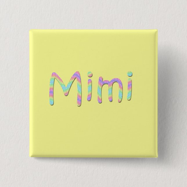 Bóton Quadrado 5.08cm O botão de Mimi (Frente)