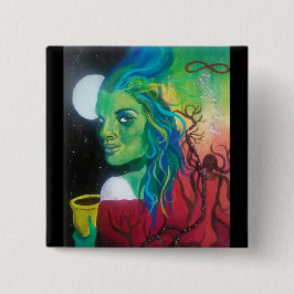 Bóton Quadrado 5.08cm O botão do mágico