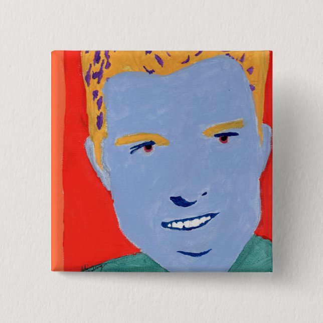 Bóton Quadrado 5.08cm O botão do pão (Frente)