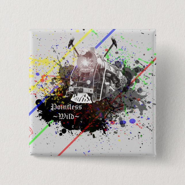 Bóton Quadrado 5.08cm O botão selvagem (Frente)