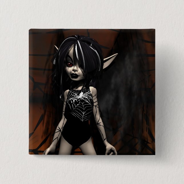 Bóton Quadrado 5.08cm O botão Web Master Faery (Frente)