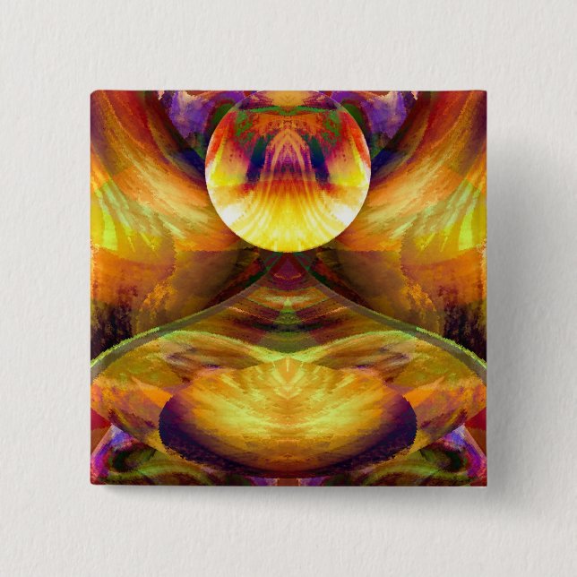 Bóton Quadrado 5.08cm O Buda Ouro (Frente)