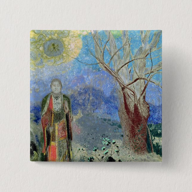 Bóton Quadrado 5.08cm O Buddha, c.1905 (Frente)