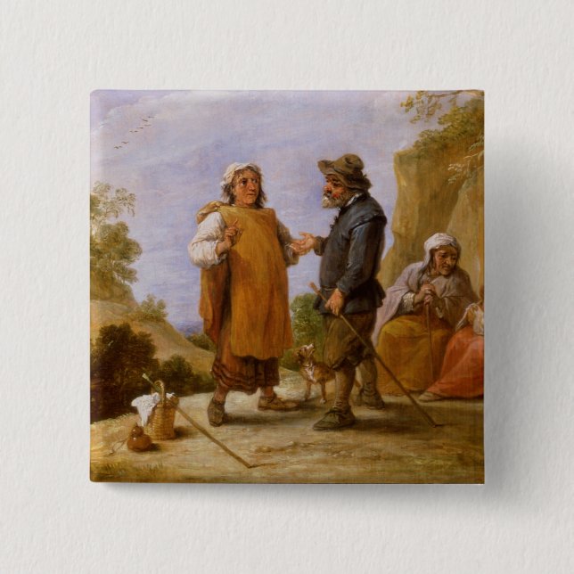 Bóton Quadrado 5.08cm O caixa de fortuna (Frente)