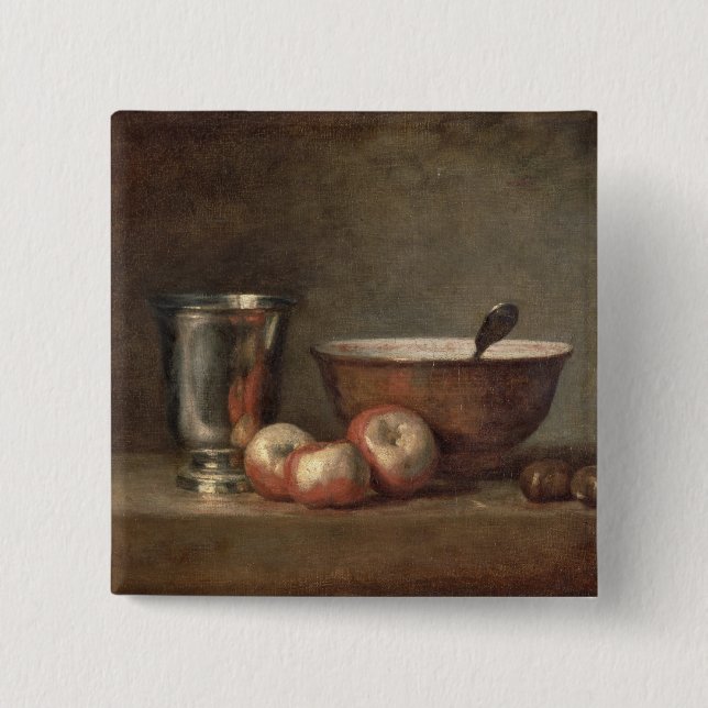 Bóton Quadrado 5.08cm O cálice de prata, c.1768 (Frente)