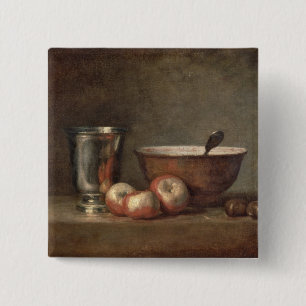 Bóton Quadrado 5.08cm O cálice de prata, c.1768