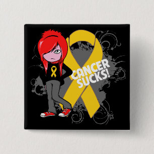 Bóton Quadrado 5.08cm O cancer da infância suga