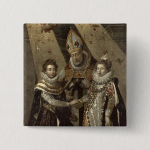 Bóton Quadrado 5.08cm O casamento de Louis XIII
