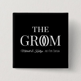 Bóton Quadrado 5.08cm O Casamento do Groom