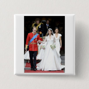 Bóton Quadrado 5.08cm O Casamento Real 9